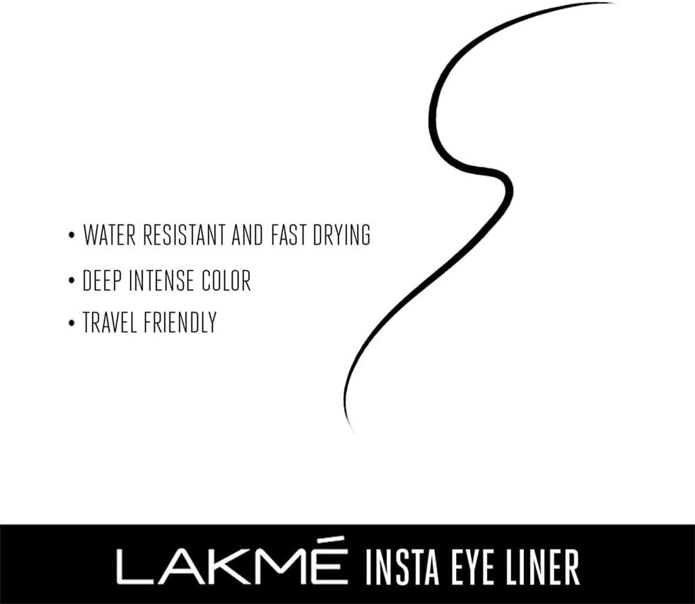 Lakme Insta Liner Water Resistant Eyeliner 9 Ml(black)  Free Shipping